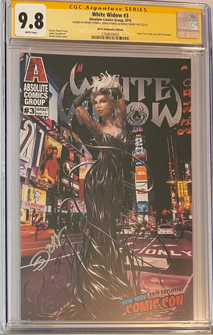 9.8 CGC – White Widow #03 – NYCC Debutante Edition Sorah Suhng – 3 Signatures Yellow Label